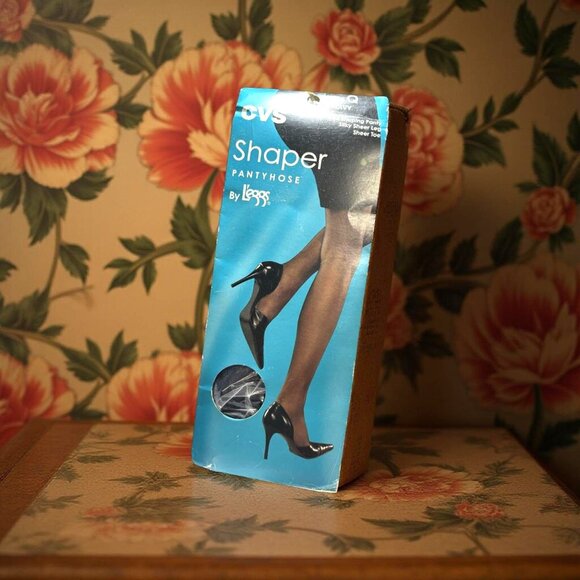 CVS Shaper Pantyhose By Leggs Navy Q Silky Sheer Leg Sheer Toe - Picture 1 of 4